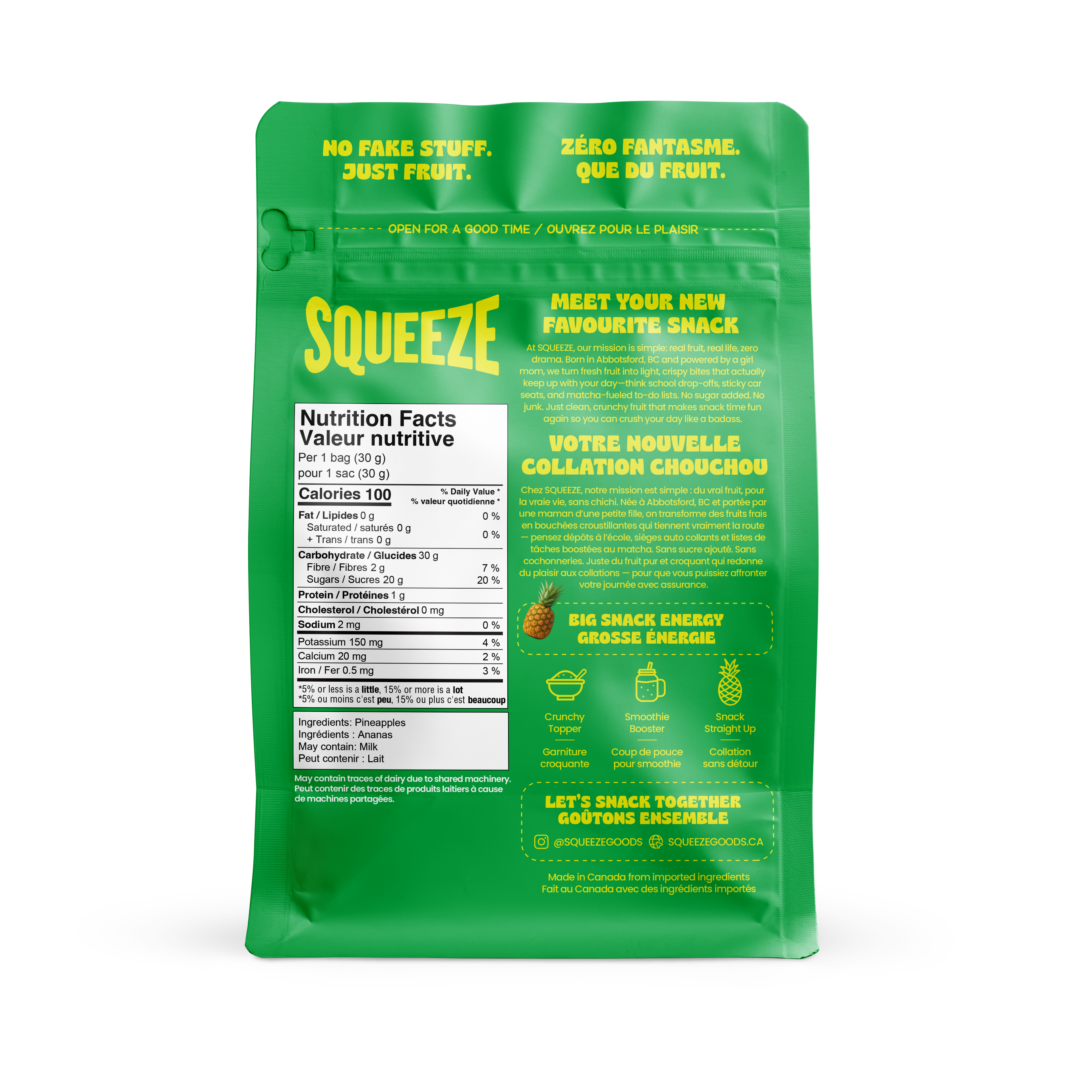 PINEAPPLE CRUNCH - FREEZE-DRIED PINEAPPLE SLICES (30g)